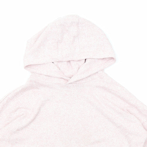 Marks and Spencer Girls Pink Viscose Pullover Hoodie Size 7-8 Years Pullover