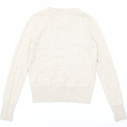 Gap Womens Beige Round Neck Cotton Pullover Jumper Size XS