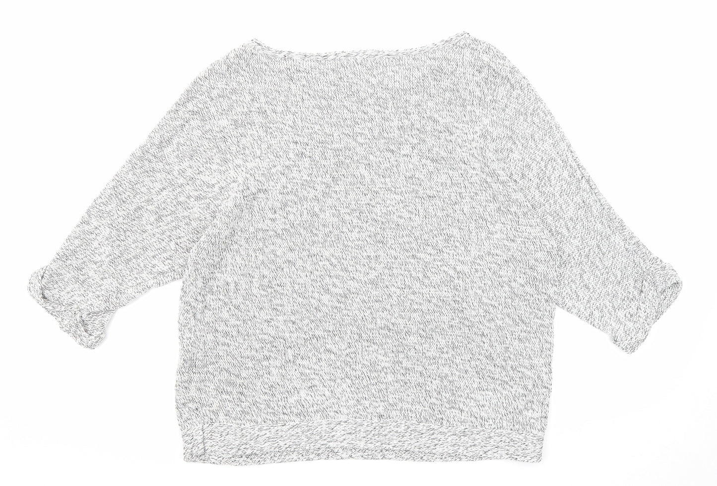 H&M Womens White Round Neck Cotton Pullover Jumper Size S