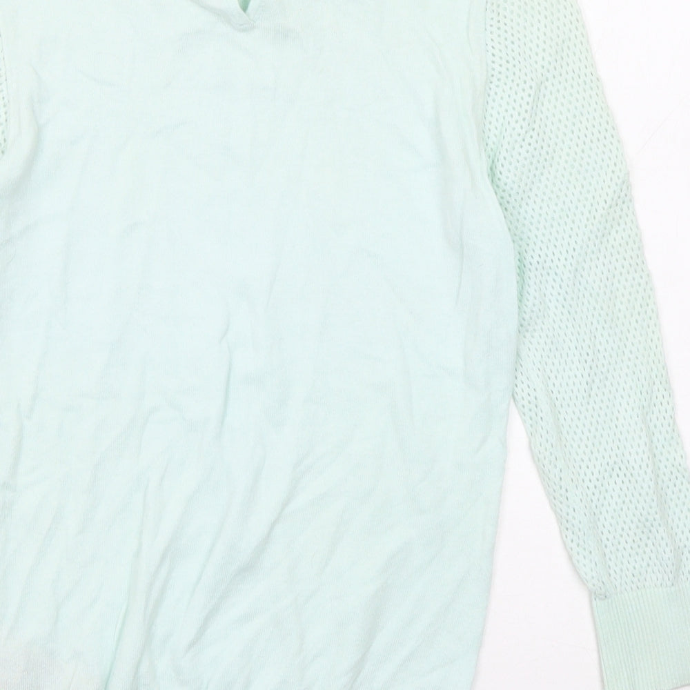 Ted Baker Womens Blue Collared Cotton Pullover Jumper Size S