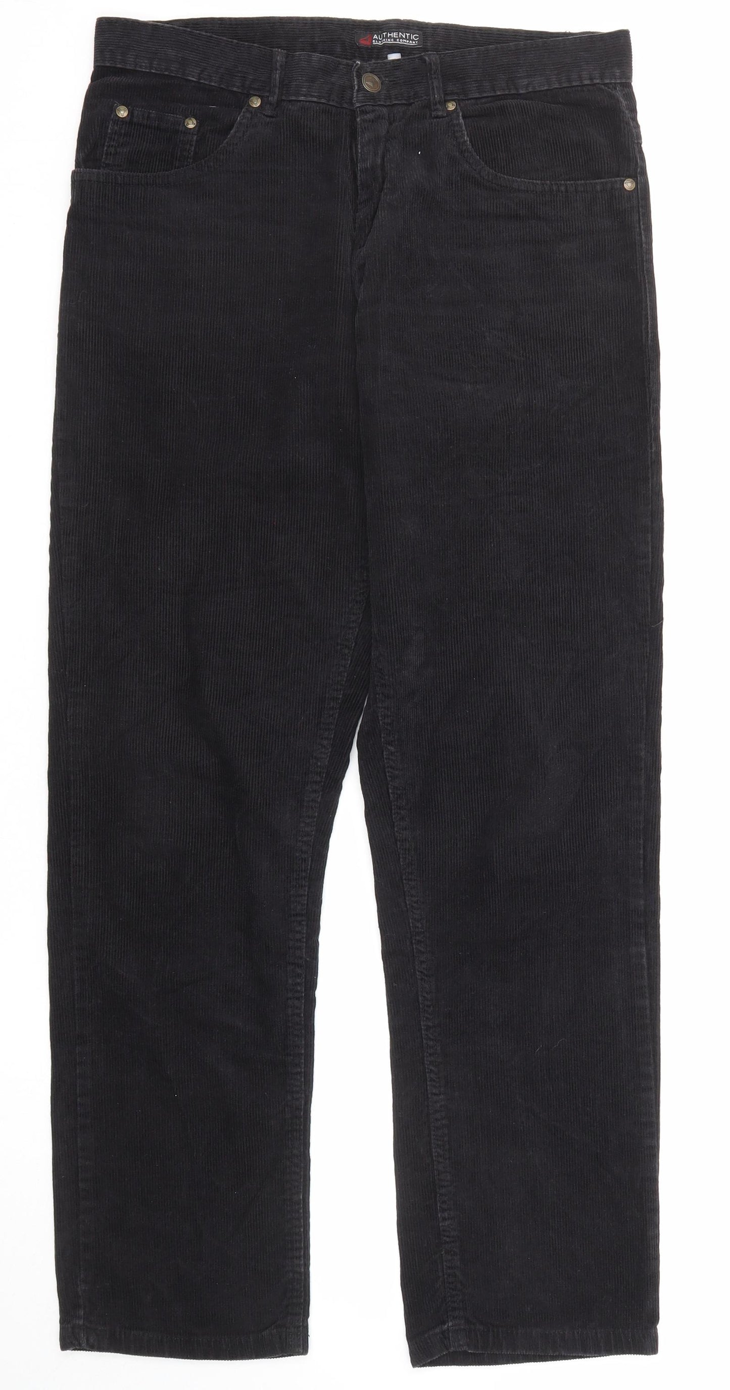 Authentic Clothing Company Womens Black Cotton Trousers Size 31 in Regular Zip