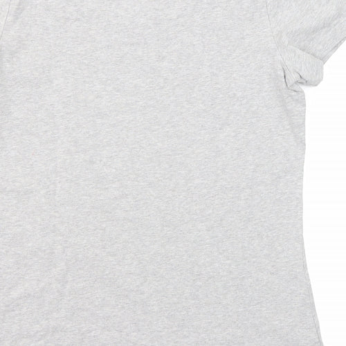 LTS Basics Womens Grey Cotton Basic T-Shirt Size M Scoop Neck