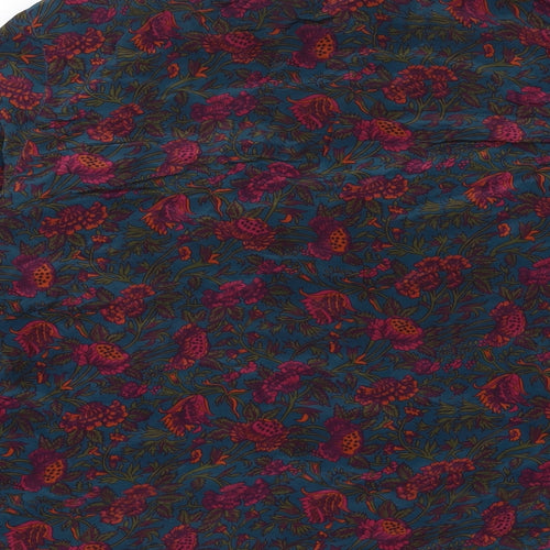EAST Womens Multicoloured Floral Silk Basic Button-Up Size 20 Collared