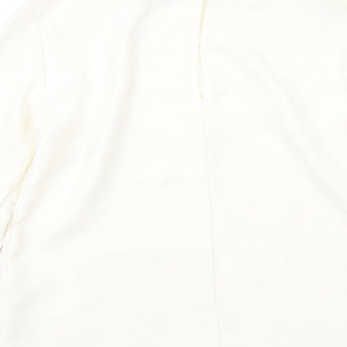 H&M Womens Ivory Polyester Basic Blouse Size 8 Round Neck