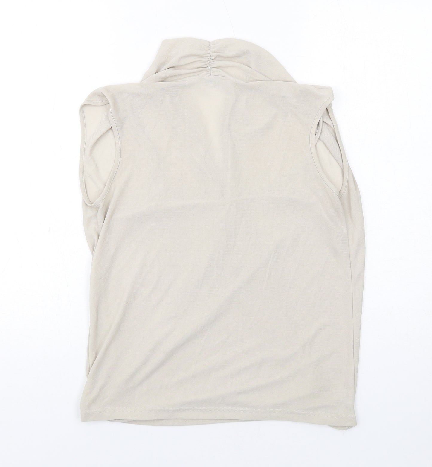 River Island Womens Beige Polyester Basic Blouse Size 12 V-Neck