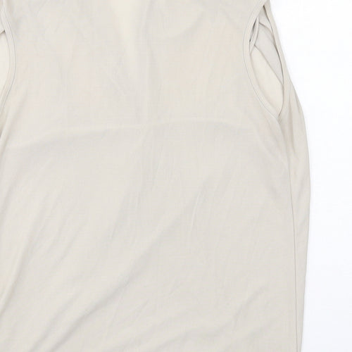 River Island Womens Beige Polyester Basic Blouse Size 12 V-Neck