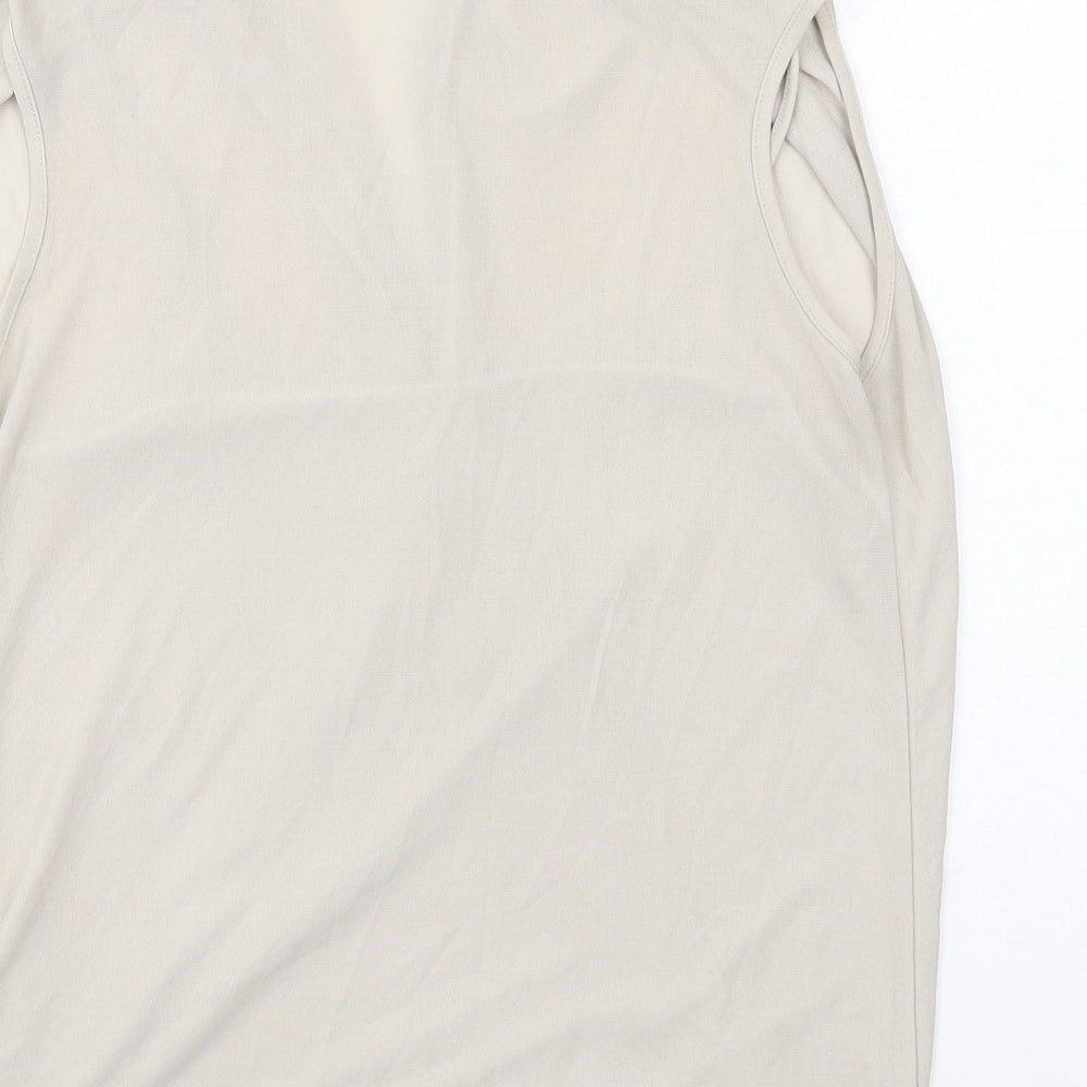 River Island Womens Beige Polyester Basic Blouse Size 12 V-Neck