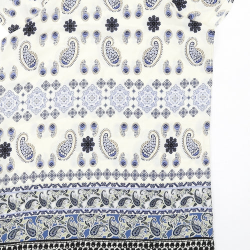 Boohoo Womens Multicoloured Paisley Polyester A-Line Size 10 Round Neck Pullover - Cold shoulder