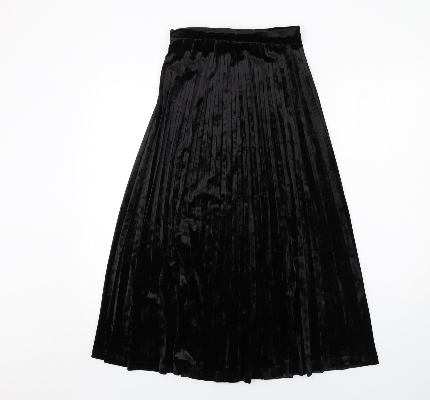 Marks and Spencer Womens Black Polyester Pleated Skirt Size 6