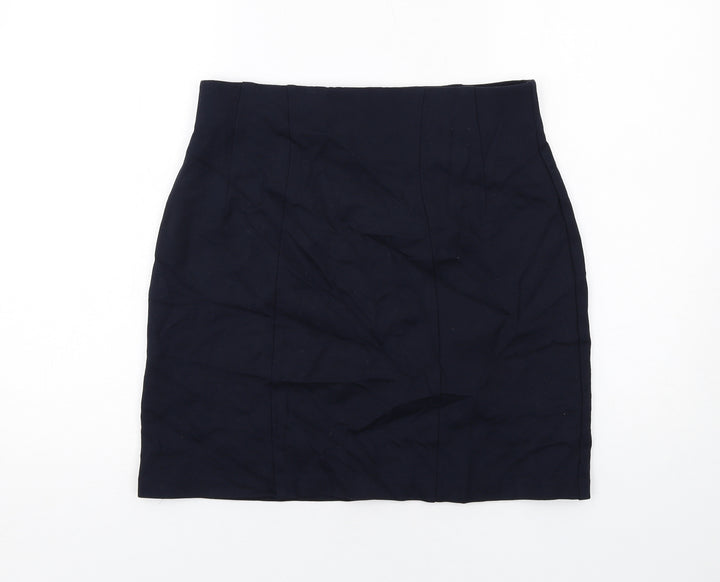 Marks and Spencer Womens Blue Viscose A-Line Skirt Size 14