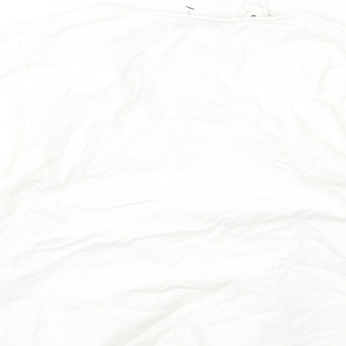 Zara Womens White Viscose Cropped Blouse Size S V-Neck