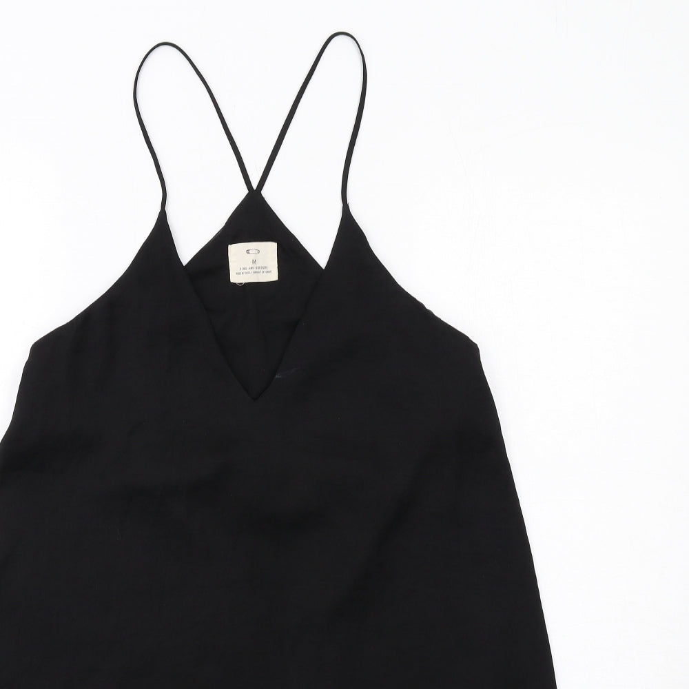 Pins & Needles Womens Black Polyester Slip Dress Size M V-Neck Pullover
