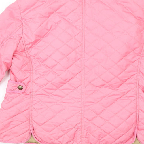 Globus Womens Pink Quilted Jacket Size 12 Snap