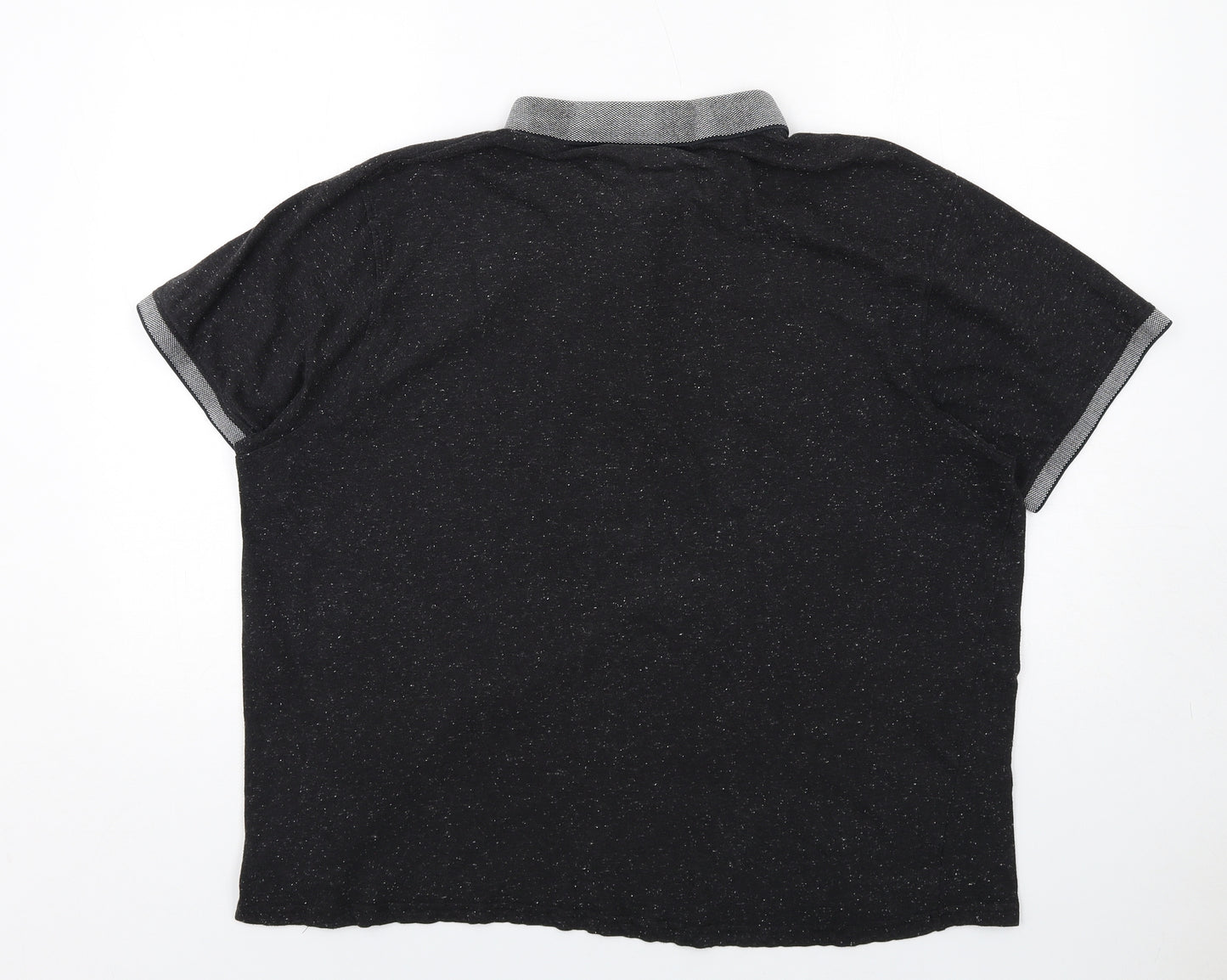 Red Herring Mens Black Polyester Polo Size 2XL Collared Button