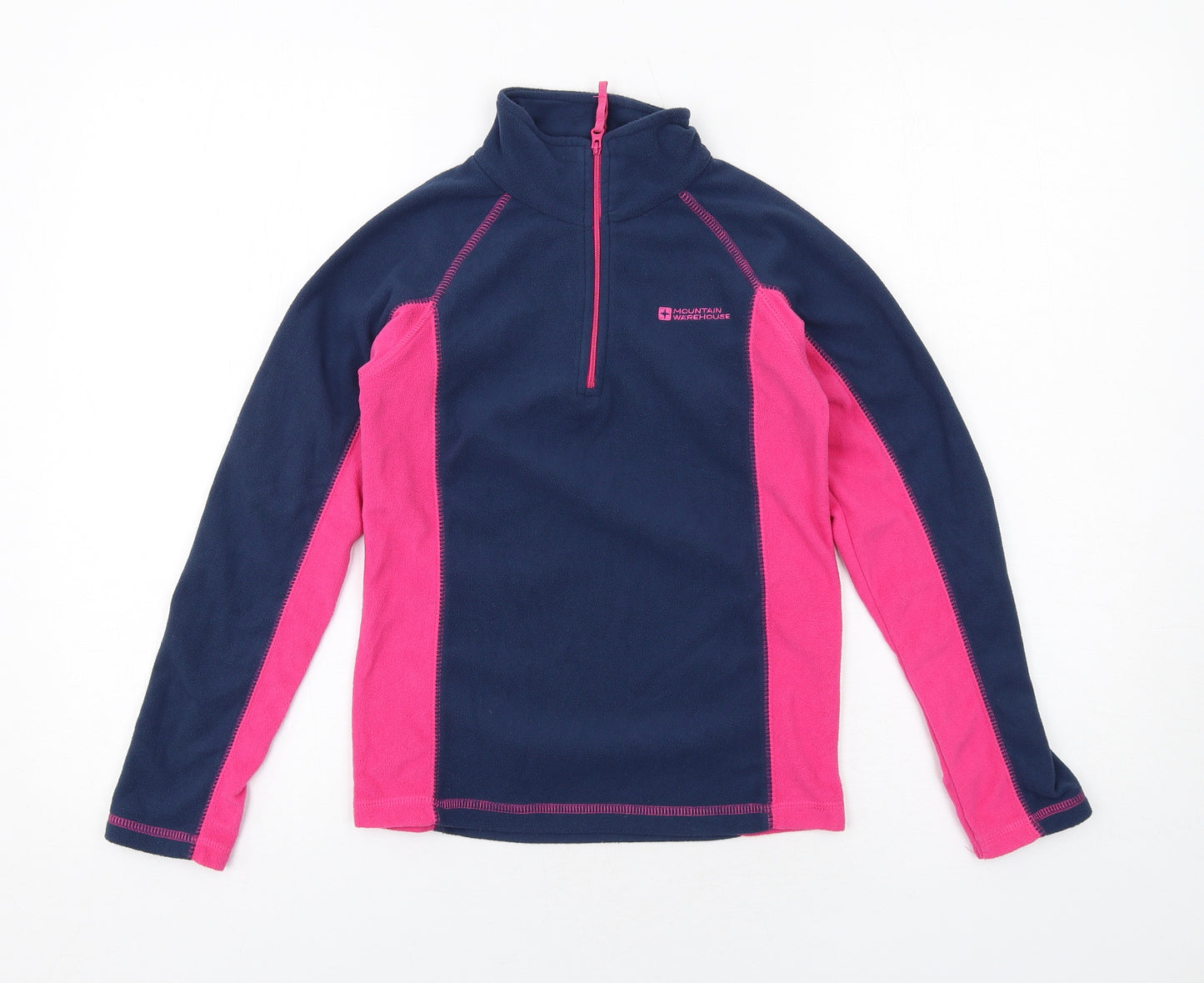 Mountain Warehouse Girls Blue Colourblock Polyester Pullover Sweatshirt Size 9-10 Years Zip