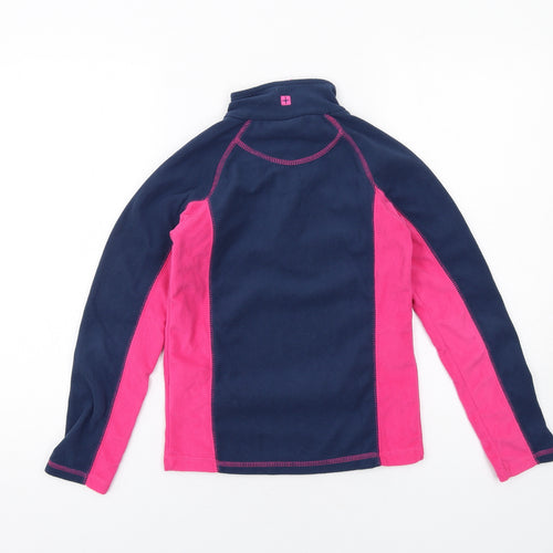 Mountain Warehouse Girls Blue Colourblock Polyester Pullover Sweatshirt Size 9-10 Years Zip