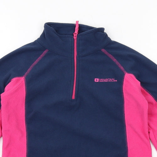 Mountain Warehouse Girls Blue Colourblock Polyester Pullover Sweatshirt Size 9-10 Years Zip