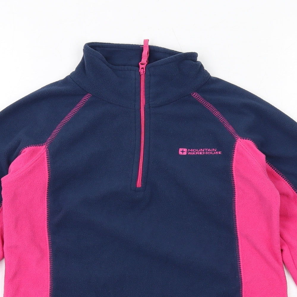 Mountain Warehouse Girls Blue Colourblock Polyester Pullover Sweatshirt Size 9-10 Years Zip