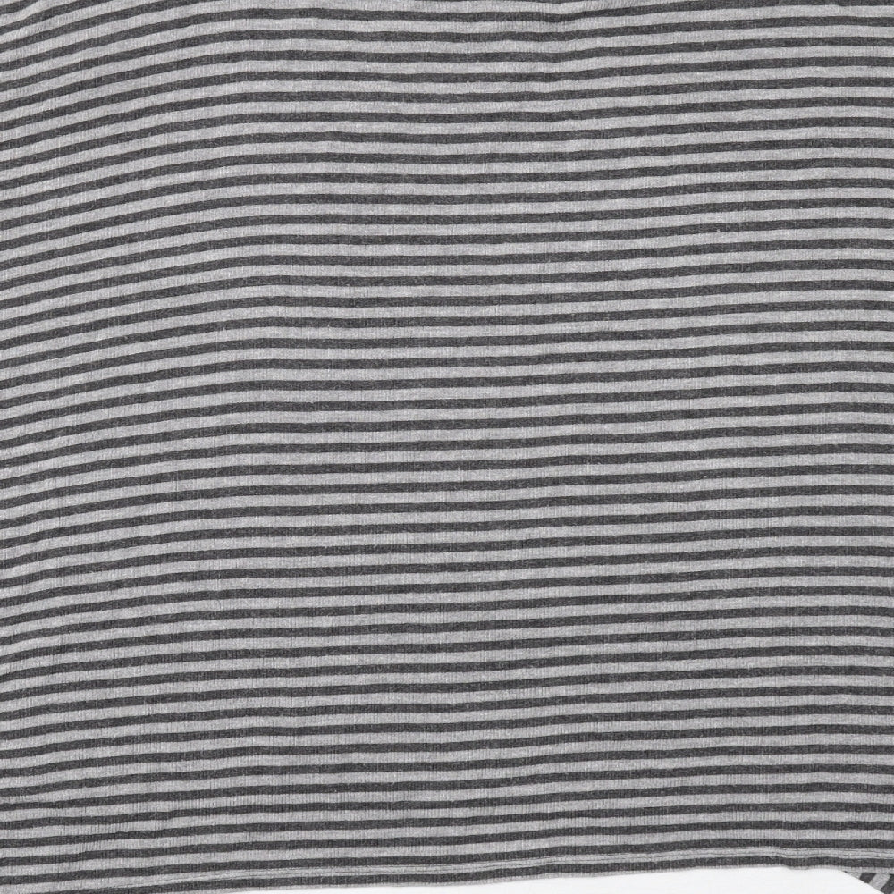 Phase Eight Womens Grey Boat Neck Striped Viscose Pullover Jumper Size 16