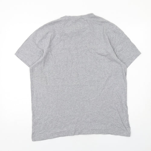 Crew Clothing Mens Grey Cotton T-Shirt Size L Round Neck