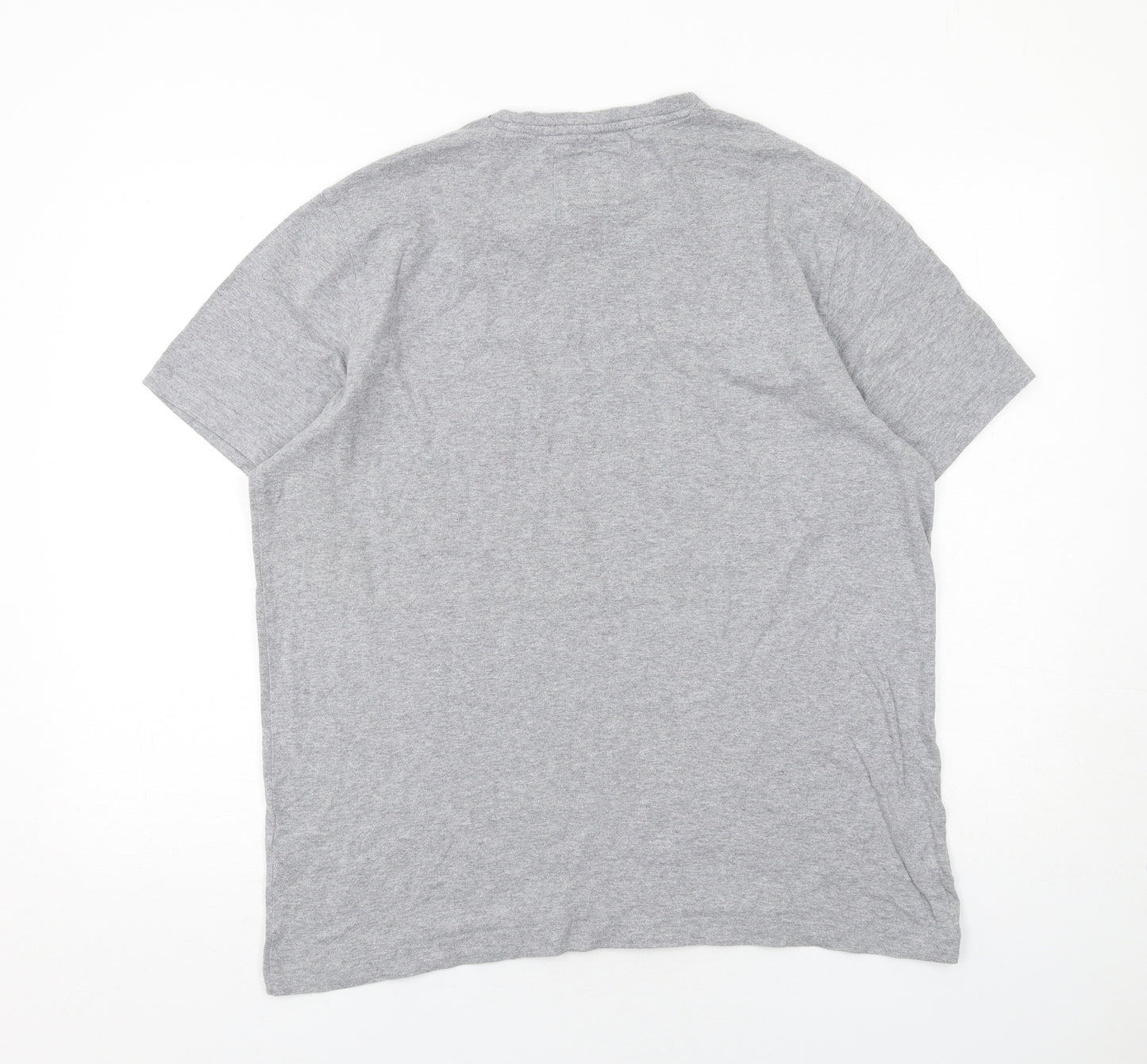Crew Clothing Mens Grey Cotton T-Shirt Size L Round Neck
