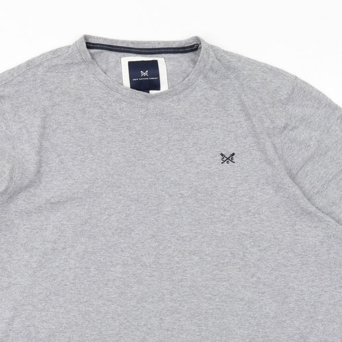 Crew Clothing Mens Grey Cotton T-Shirt Size L Round Neck
