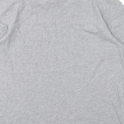 Crew Clothing Mens Grey Cotton T-Shirt Size L Round Neck