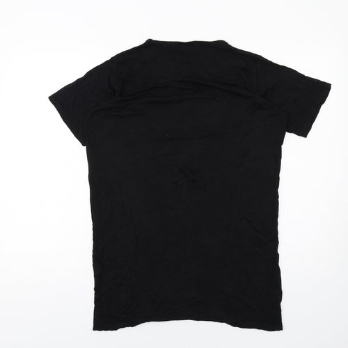 Disney Womens Black Viscose Basic T-Shirt Size 8 Crew Neck - Minnie Mouse