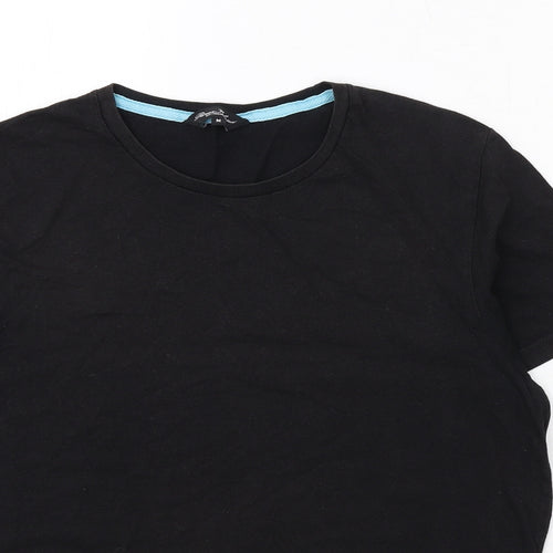River Island Mens Black Cotton T-Shirt Size M Round Neck