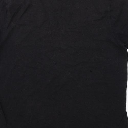 River Island Mens Black Cotton T-Shirt Size M Round Neck