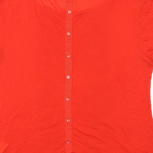 Vacknox Womens Red Viscose Basic T-Shirt Size M Boat Neck