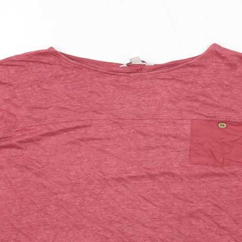 Monsoon Womens Pink Linen Basic T-Shirt Size M Boat Neck