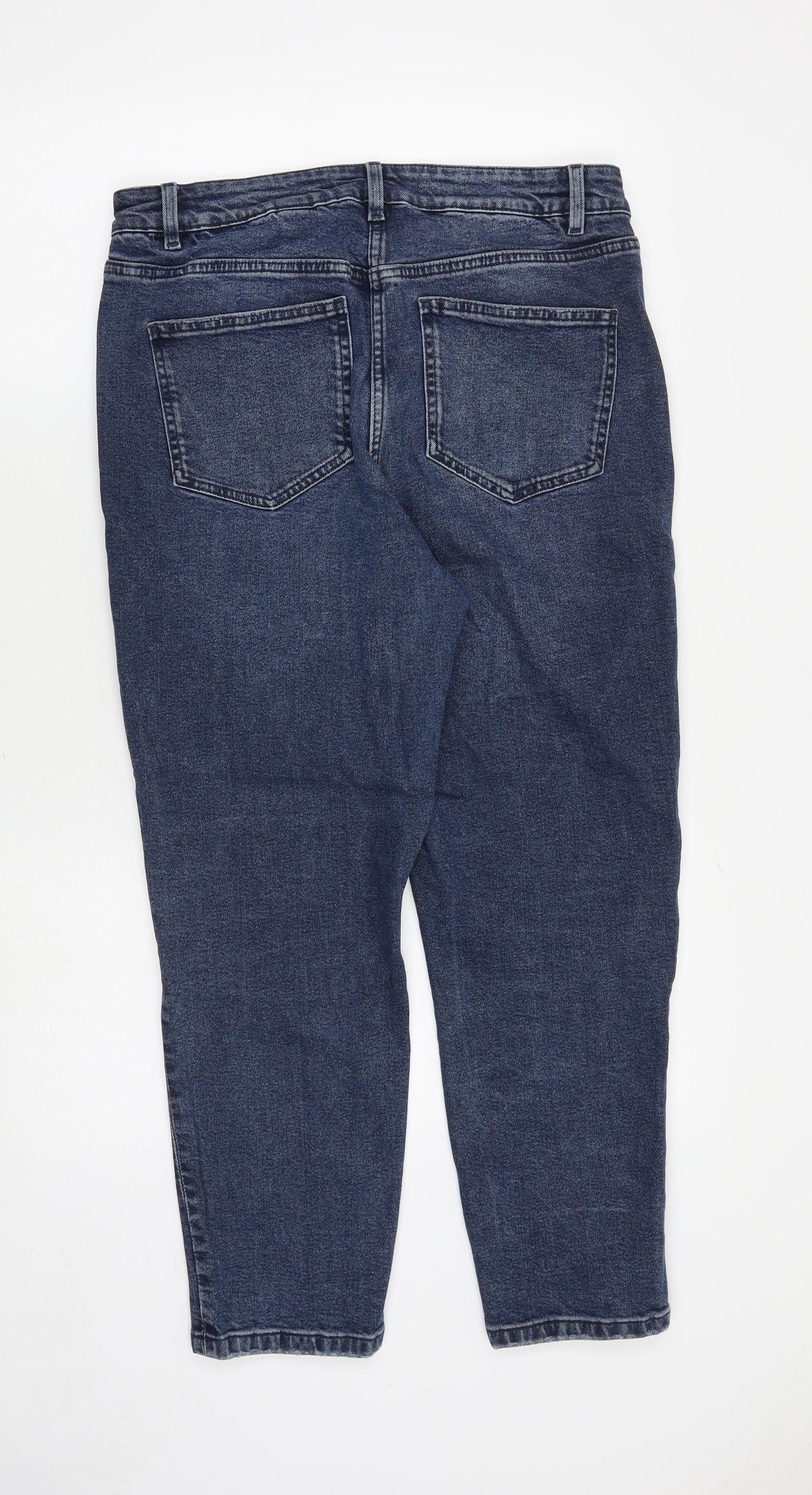 NEXT Womens Blue Cotton Mom Jeans Size 34 in Regular Zip - High rise