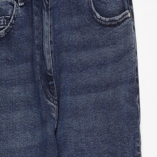 NEXT Womens Blue Cotton Mom Jeans Size 34 in Regular Zip - High rise