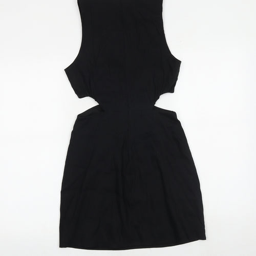 Zara Womens Black 100% Cotton Bodycon Size M Round Neck Pullover