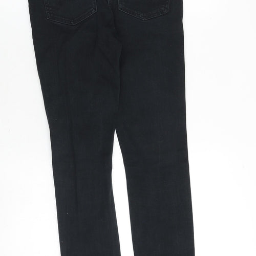 NEXT Womens Black Cotton Skinny Jeans Size 8 Slim Zip - Mid rise