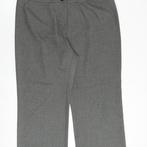 Marks and Spencer Womens Grey Polyester Trousers Size 20 Regular Zip