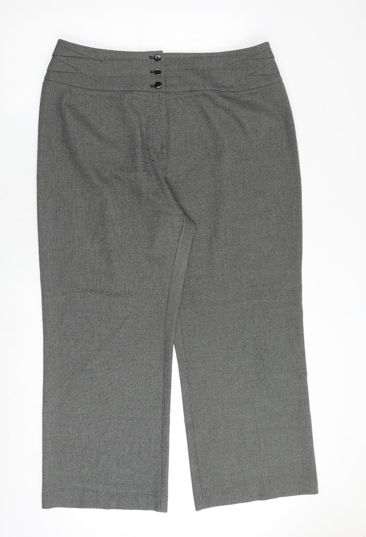 Marks and Spencer Womens Grey Polyester Trousers Size 20 Regular Zip