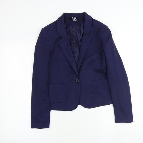 H&M Womens Blue Jacket Blazer Size 10