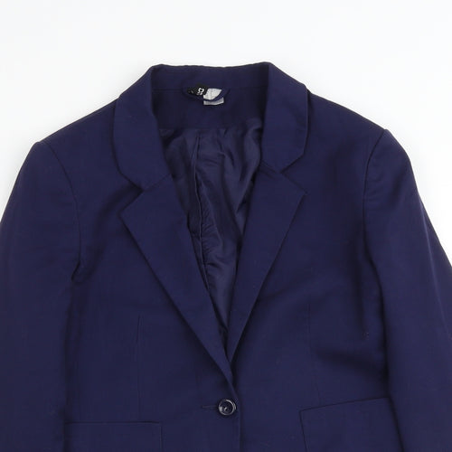 H&M Womens Blue Jacket Blazer Size 10