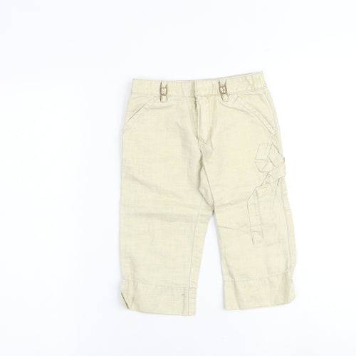 Mayoral Girls Beige Polyester Cargo Trousers Size 5 Years Regular Zip