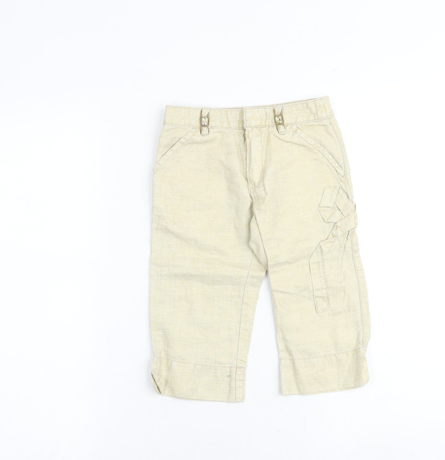 Mayoral Girls Beige Polyester Cargo Trousers Size 5 Years Regular Zip