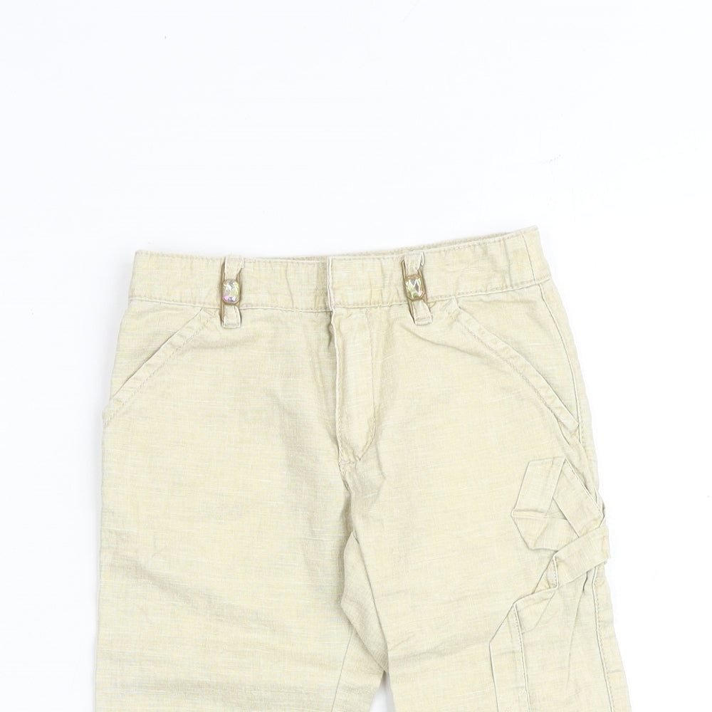 Mayoral Girls Beige Polyester Cargo Trousers Size 5 Years Regular Zip