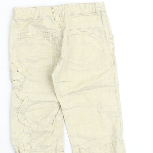 Mayoral Girls Beige Polyester Cargo Trousers Size 5 Years Regular Zip
