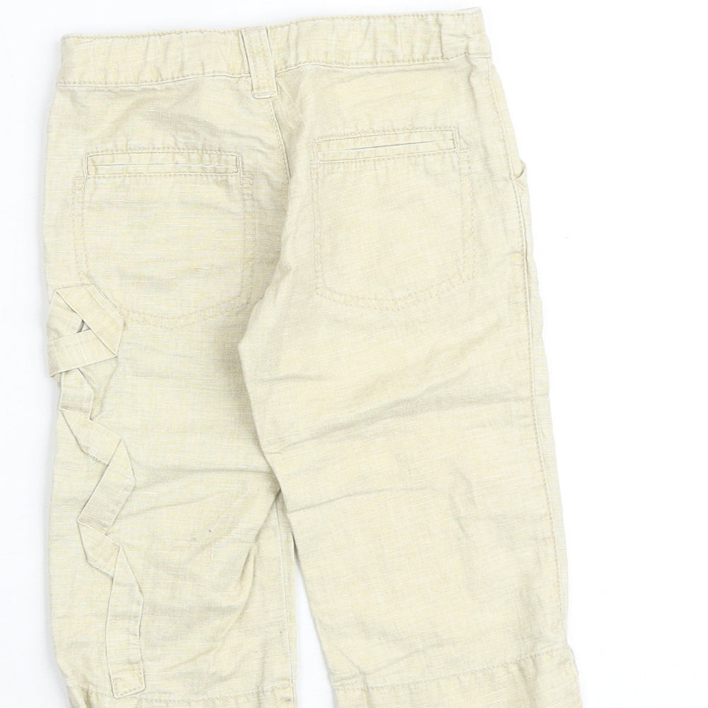 Mayoral Girls Beige Polyester Cargo Trousers Size 5 Years Regular Zip