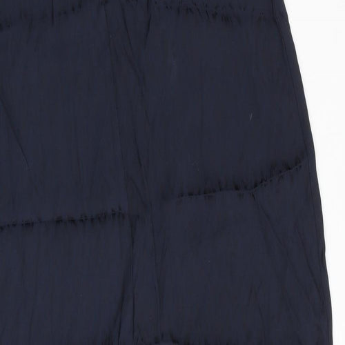 Marks and Spencer Womens Blue Geometric Polyester Slip Dress Size 12 V-Neck Pullover