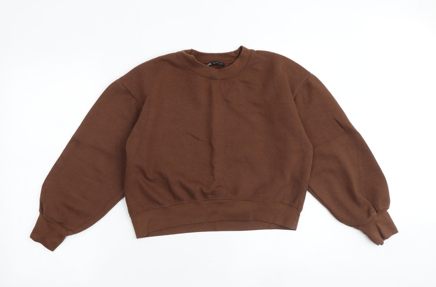 Zara Womens Brown Cotton Pullover Sweatshirt Size S Pullover