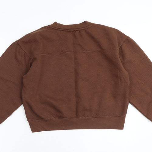 Zara Womens Brown Cotton Pullover Sweatshirt Size S Pullover