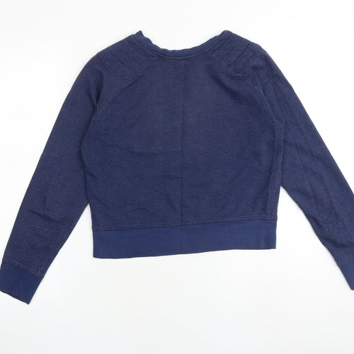 Zara Womens Blue Cotton Pullover Sweatshirt Size S Pullover