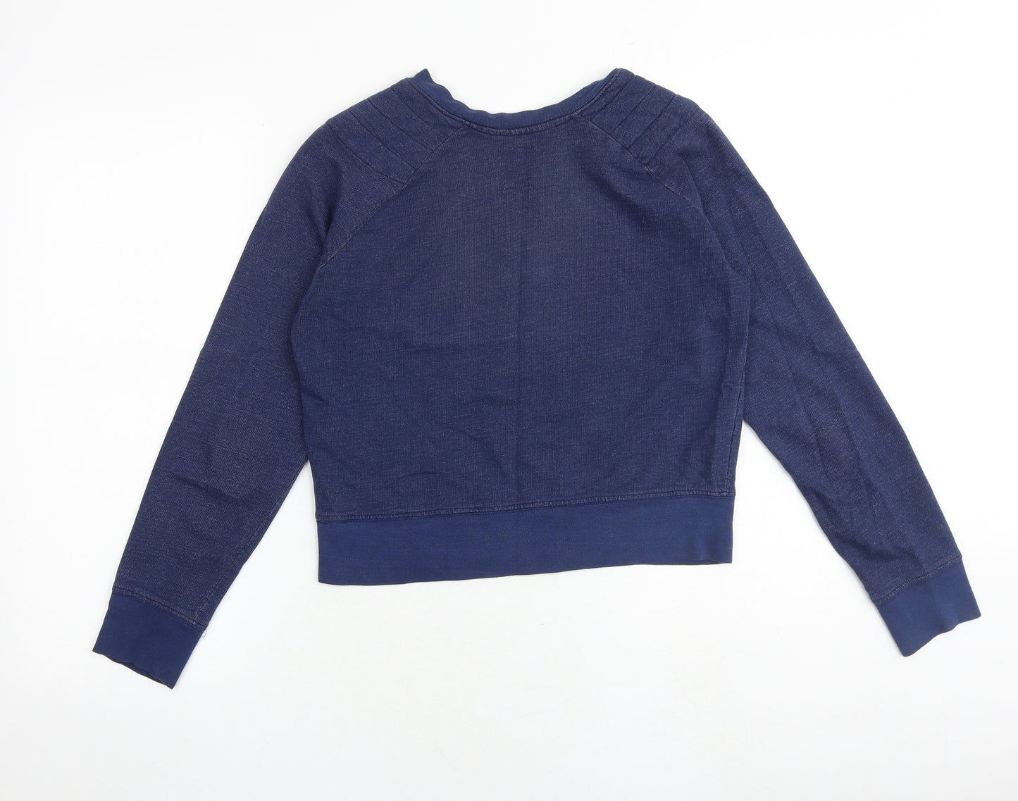 Zara Womens Blue Cotton Pullover Sweatshirt Size S Pullover